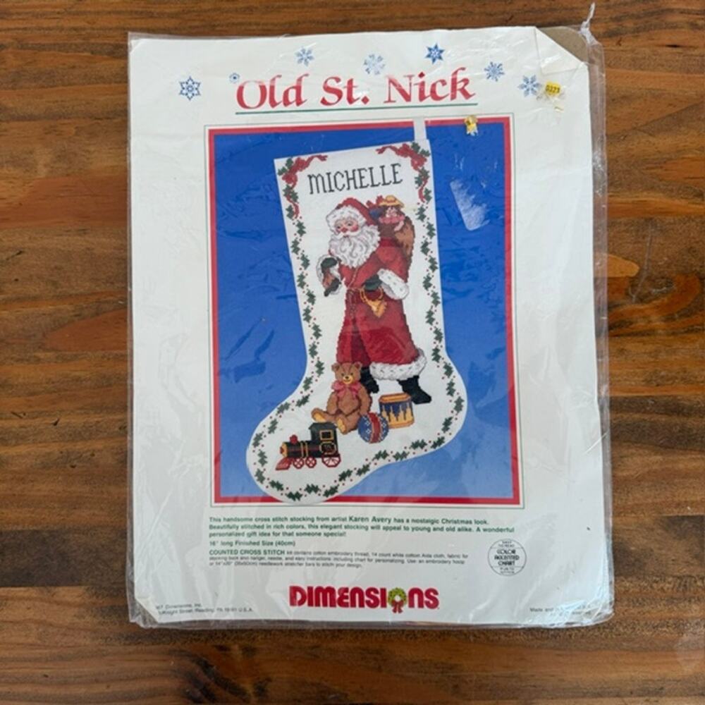 Dimensions Old St. Nick Counted Cross Stitch Kit - Stocking